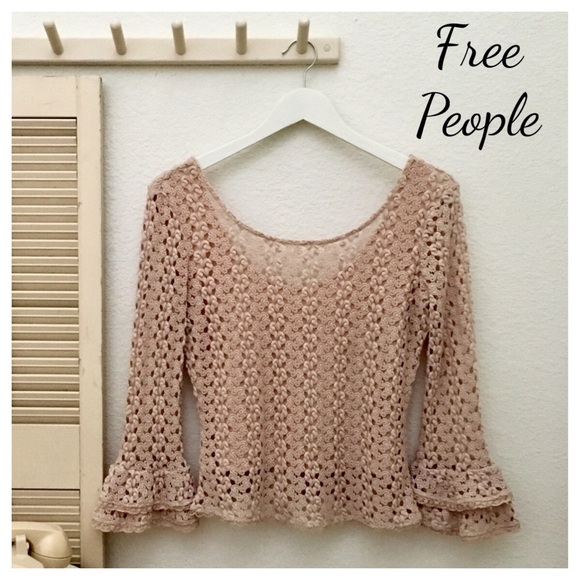 Free People Lace Croquet Top with Ruffle Bell Cuff - Picture 4 of 8